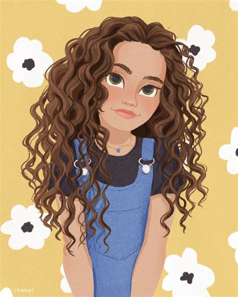 Flower Girl Arte De Pelo Dibujo Pelo Rizado Imagenes De Chicas