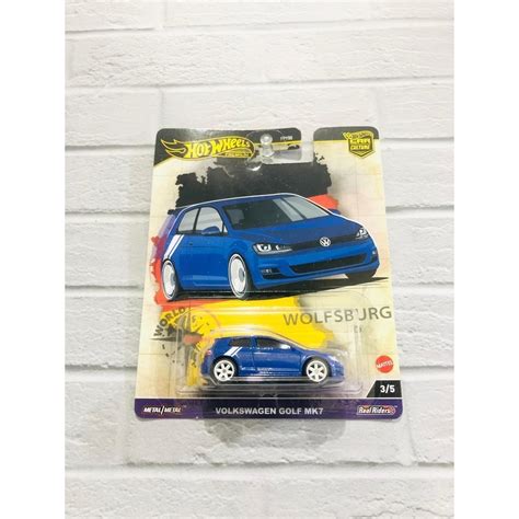 Hot Wheels Premium New World Tour Volkswagen Golf MK7 Blue Shopee Malaysia