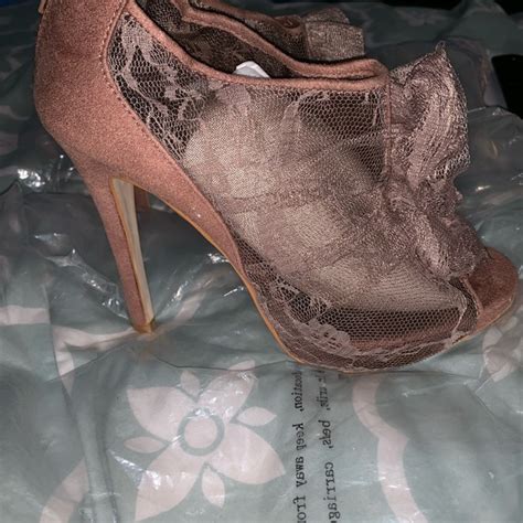 Marco Santi Shoes Nude Lace Peep Toe Booties Poshmark