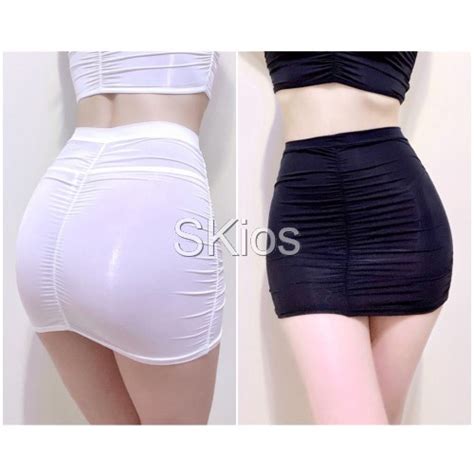Jual Sexy Lingerie Rok Mini Transparan Mini Skirt Pleated Hip L