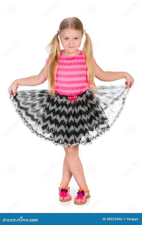 Petite Fille Blonde Mignonne Photo Stock Image Du Pensez Studio