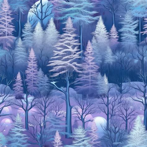 Seamless Background Of A Winter Wonderland Ai Generated Stock