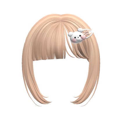 Cute Bangs With Teddy Bear Clip Blonde Roblox