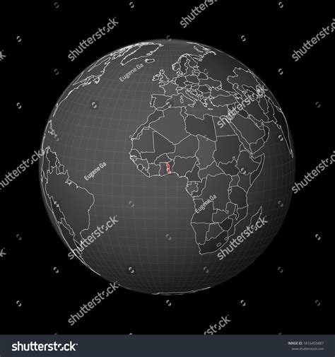 Dark Globe Centered Togo Country Highlighted Stock Vector Royalty Free