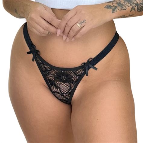 Calcinha Fio Dental Renda Pingente Pimenta Lingerie Sensual Tanga