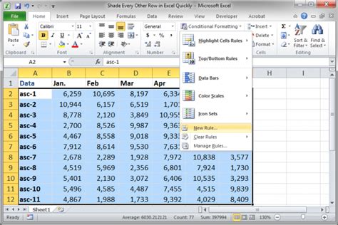 Shade Every Other Row In Excel Quickly