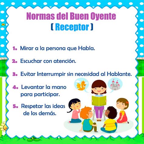 Normas del buen oyente para niños Buen oyente Tecnicas de enseñanza