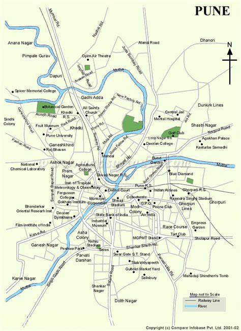 Map Of Pune Pune Tourist Maps Pune Tourism Maps Pune Travel Maps