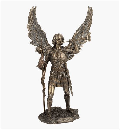 Bronze Archangel Gabriel - Archangel Gabriel Trumpet Statue, HD Png ...