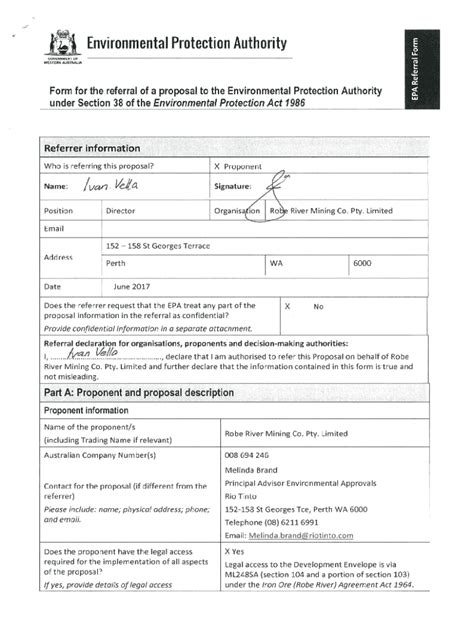 Fillable Online Epa Wa Gov A Section Referral Form A Section