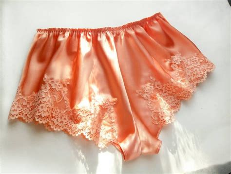 Vintage Tap Pants French Knickers Lingerie Tap Pants Peach Lingerie Orange Lingerie Etsy