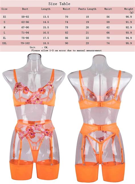 Sexy Lingerie Set Women S Plus Floral Embroidered Sheer Mesh Bra Panty Lingerie Piece Set