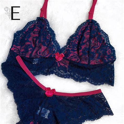 Conjunto de Lingerie Calcinha e Sutiã Sem Bojo De Renda Luxo Shopee Brasil