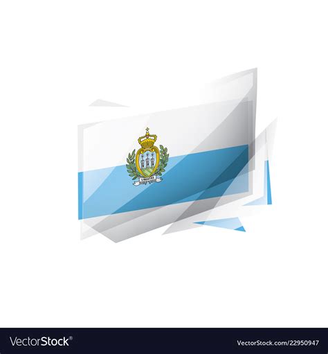 San Marino Flag On A White Royalty Free Vector Image