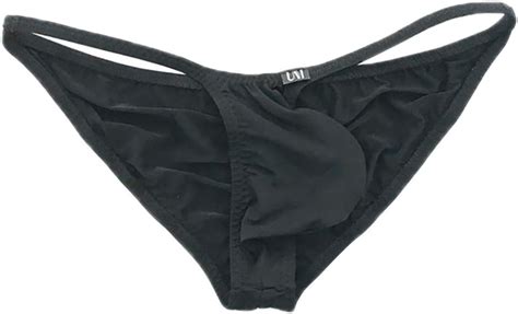 ADAHOP Mens Ice Silk Bikini Briefs Low Rise String Bikinis Comfort Underwear Black At Amazon Men