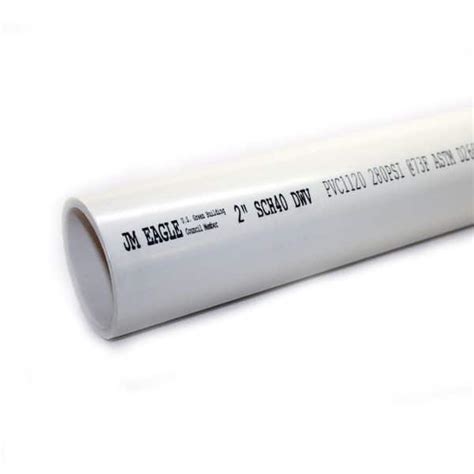 Jm Eagle 2 In X 10 Ft White Rigid Pvc Schedule 40 Dwv Plain End Pipe 531137 The Home Depot