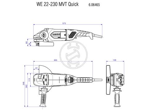 Metabo WE 22-230 MVT elektromos sarokcsiszoló 230 mm | 6600 RPM | 2200 ...