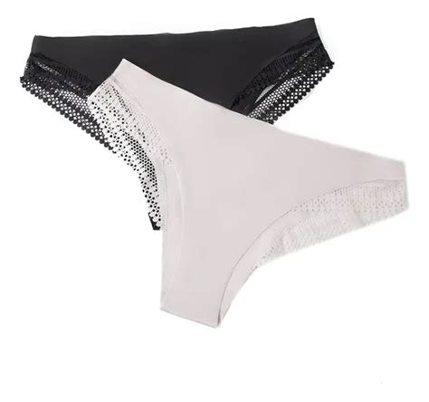 Set Calzones Mujer Tipo Bikini Con Encaje Color Neutros MercadoLibre