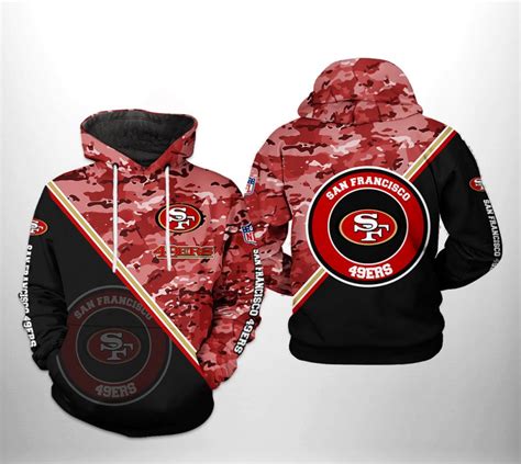 san francisco ers nfl camo team  printed hoodiezipper hoodie
