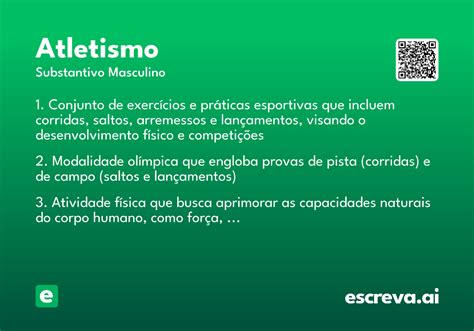 O Que Significa A Palavra Atletismo - Atletismo - Significado e Sinônimo - escreva.ai