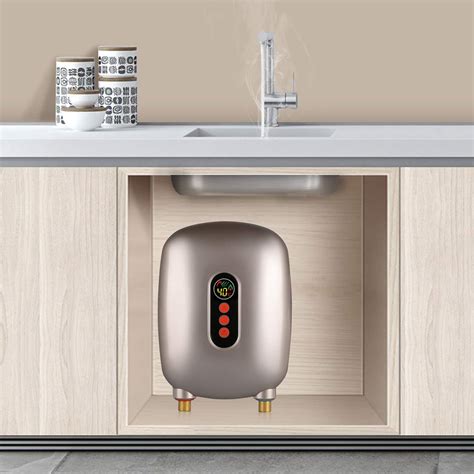 Tankless Water Heater W Mini Electric Tankless Instant Hot Water Heater V Amazon