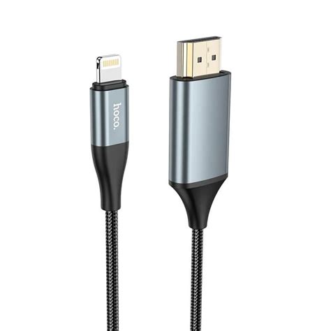 Купить Кабель Hoco UA15 Lightning to HDMI Metal Gray 6931474750365 - в ...