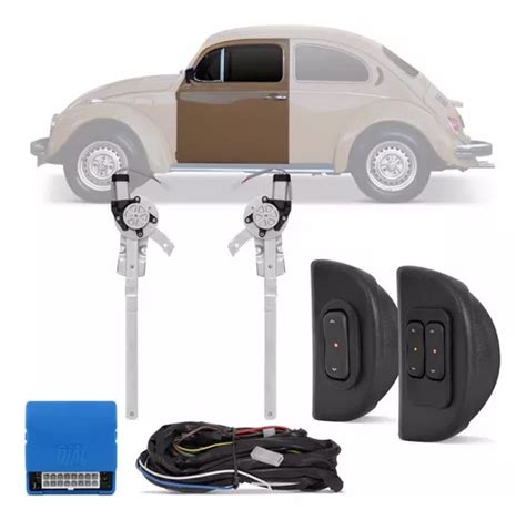 Kit Vidro Elétrico Fusca 1959 A 1996 Sensorizado Led 2p Parcelamento