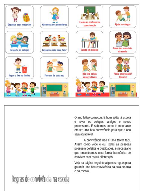 20 Regras De Convivência Na Escola - Regras para Boa Convivência Escolar | PDF