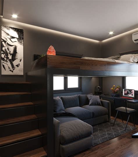 Dark Theme Bedroom Interior