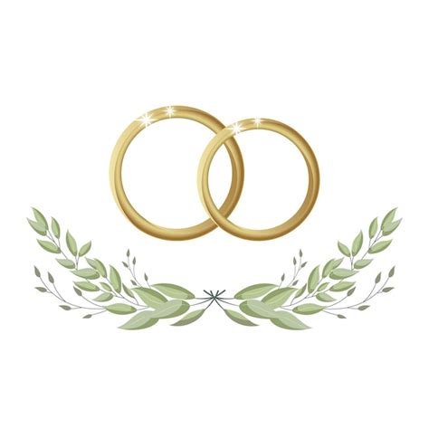 Premium Vector | Gold wedding rings in a wreath of eucalyptus leaves ...