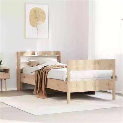 Bed Frame With Headboard X Cm Small Single Solid Wood Pine Vidaxl