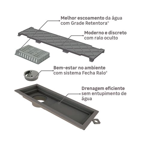 Ralo De Banheiro Linear - Ralo Linear Oculto de Banheiro 10x27,3cm Anti-Inseto e Anti Odor PVC ...