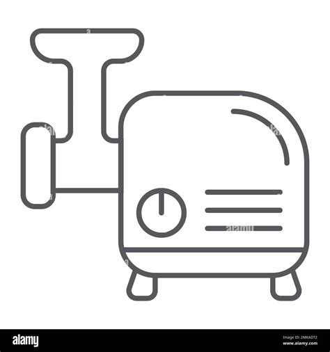 Meat Grinder Thin Line Icon Kitchen And Utensil Chopper Sign Vector