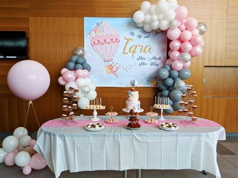 Hot Air Balloon Backdrop Up Up And Away Banner Backdrop Baby Etsy Canada