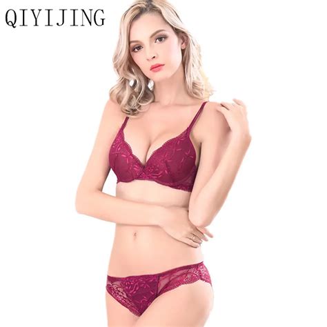 Aliexpress Buy QIYIJING Lace Sexy Lingerie Deep V Large Size Bra Sets For Women Underwear