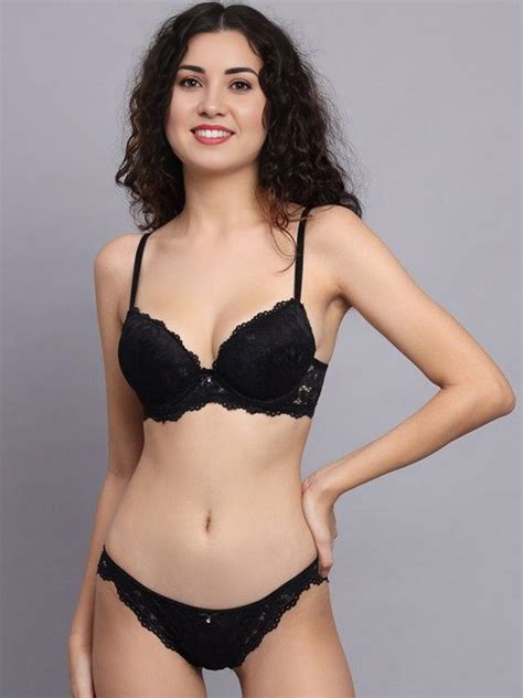Buy Sgc Sweden Lightly Padded Lingerie Set Black Karishma Lingerie Set For Women