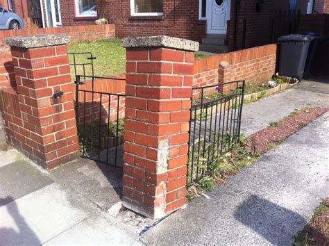 Resetting Brick Gatepost Bricklaying Job In Sunderland Tyne And Wear