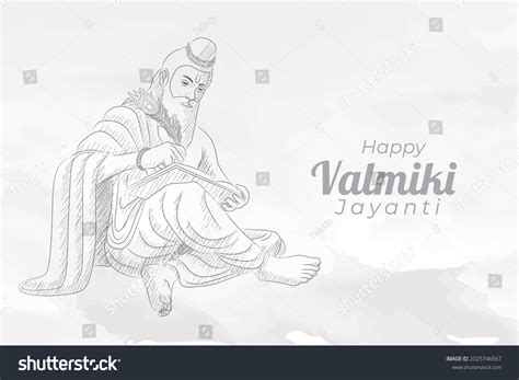 Sketch Valmiki Jayanti Greetings Card Stock Vector Royalty Free