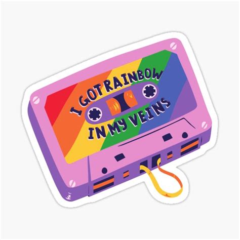Pegatina Cinta De Cassette De La Bandera Del Orgullo Gay De Crystalcrush Redbubble