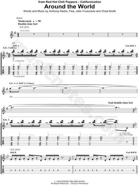 Red Hot Chili Peppers Guitar Chords