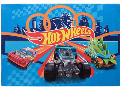 Tapete Infantil Hot Wheels Retangular Joy Mattel X Cm Jolitex Tapete Para Quarto