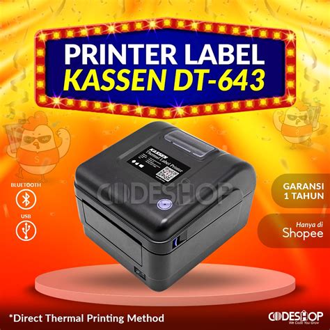 Jual Printer Barcode Thermal Kassen DT643 Printer Cetak Resi Auto