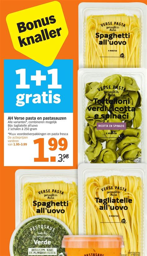 AH Verse Pasta En Pastasauzen 250g Aanbieding Bij Albert Heijn