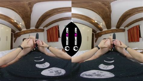 VR180 Video Busty Lina Masturbates With Vibrator On Man VR Porn