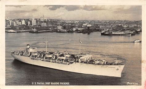 Us Navy Ship Marine Phoenix C Troop Ship Wwii Real Photo Rppc