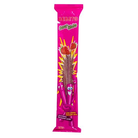 Bebeto Sour Sticks 35g - Strawberry | Tasko Sweets