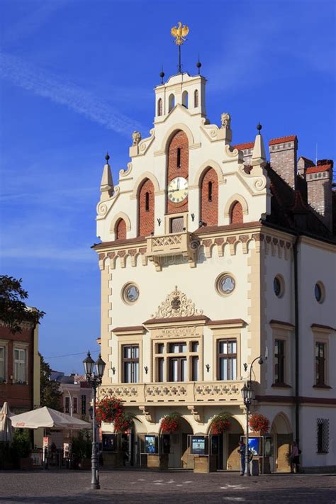 Historical Quarter Of Rzeszow Poland City Hall And Old Town Market