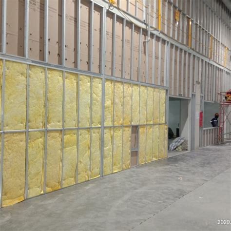 jual alat musik pemasangan partisi gypsum sisi rockwool peredam