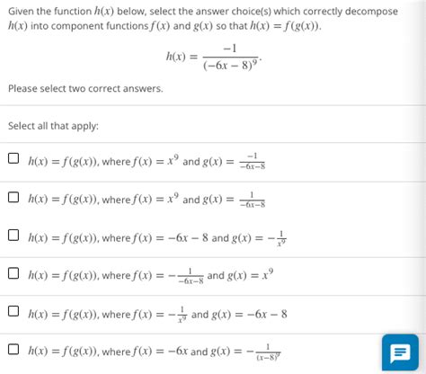 Solved Given The Function H X Below Select The Answer Chegg