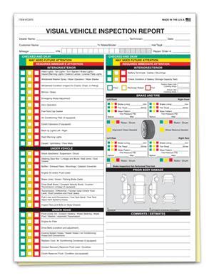 Multi Point Inspection Form Generic Visual Veh Inspection Part Pkg